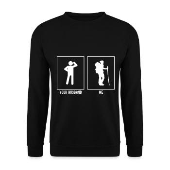 Votre mari - I - Femme errante - Sweat-shirt Unisexe - noir - Devant - Alina (178cm) & Michal (187cm)
