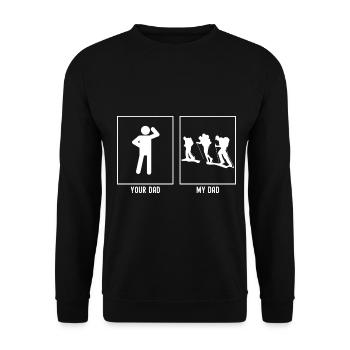 Ton père - Mon père - Trio de randonnée - Sweat-shirt Unisexe - noir - Devant - Alina (178cm) & Michal (187cm)