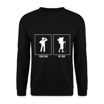 Ton Père - Mon Père - Homme errant debout - Sweat-shirt Unisexe - noir - Devant - Alina (178cm) & Michal (187cm)