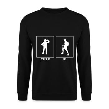 Dein Vater - Ich - Langsames Wandern - Unisex Pullover - Schwarz - Vorne - Alina (178cm) & Michal (187cm)