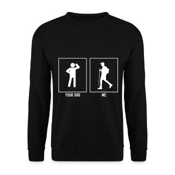 Ton père - Moi - Randonnée Homme - Sweat-shirt Unisexe - noir - Devant - Alina (178cm) & Michal (187cm)
