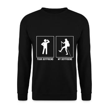 Votre ami - Mon ami - Randonnée - Sweat-shirt Unisexe - noir - Devant - Alina (178cm) & Michal (187cm)