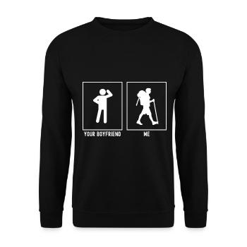 Votre ami - Moi - Vecteur de randonnée - Sweat-shirt Unisexe - noir - Devant - Alina (178cm) & Michal (187cm)