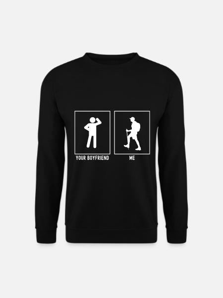 Dein Freund - Ich - Wandernder Wanderer Links - Unisex Pullover - Schwarz