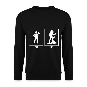 Du - Ich - Wandern Berggipfel - Unisex Pullover - Schwarz - Vorne - Alina (178cm) & Michal (187cm)