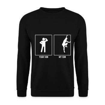 Your Son - My Son - Climbing without equipment - Unisex Sweatshirt - black - Front - Alina (178cm) & Michal (187cm)