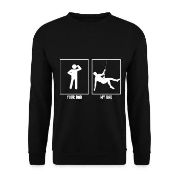 Ton père - Mon père - Alpinisme - Sweat-shirt Unisexe - noir - Devant - Alina (178cm) & Michal (187cm)