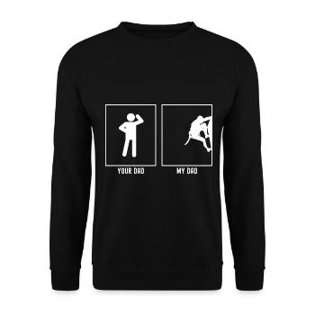Your father - my father - climbing difficult - Unisex Sweatshirt - black - Front - Alina (178cm) & Michal (187cm)