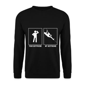 Votre ami - Mon ami - Descente en rappel de l’escalade (C) - Sweat-shirt Unisexe - noir - Devant - Alina (178cm) & Michal (187cm)