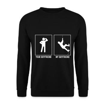 Votre ami - Mon ami - Escalade en rappel - Sweat-shirt Unisexe - noir - Devant - Alina (178cm) & Michal (187cm)