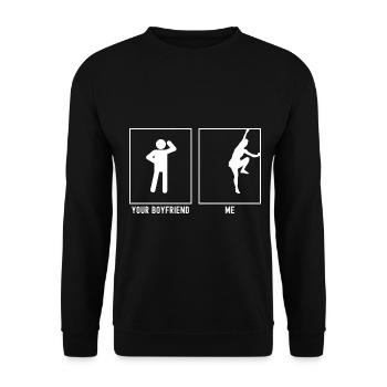 Votre ami - moi - grimper en haut à droite - Sweat-shirt Unisexe - noir - Devant - Alina (178cm) & Michal (187cm)