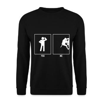 You - Me - Climbing Right - Unisex Sweatshirt - black - Front - Alina (178cm) & Michal (187cm)