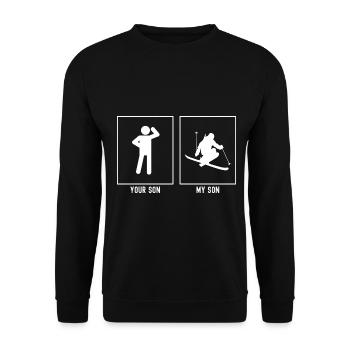 Votre fils - Mon fils - Ski Activité professionnelle - Sweat-shirt Unisexe - noir - Devant - Alina (178cm) & Michal (187cm)