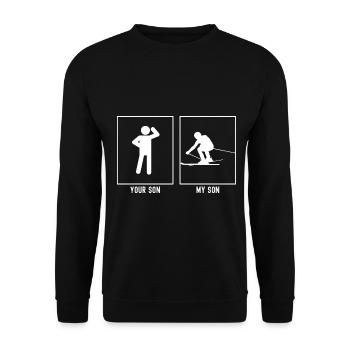 Your son - My son - Skiing Ducked - Unisex Sweatshirt - black - Front - Alina (178cm) & Michal (187cm)
