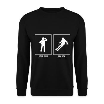 Your son - My son - Skiing expert - Unisex Sweatshirt - black - Front - Alina (178cm) & Michal (187cm)