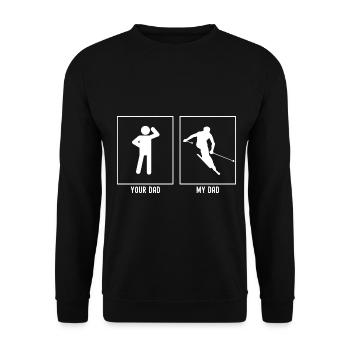 Your Father - My Father - Skiing Player Drawing - Unisex Sweatshirt - black - Front - Alina (178cm) & Michal (187cm)