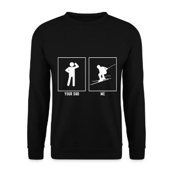 Your father - me - skiing downhill - Unisex Sweatshirt - black - Front - Alina (178cm) & Michal (187cm)