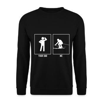 Ton père - moi - Sports de ski - Sweat-shirt Unisexe - noir - Devant - Alina (178cm) & Michal (187cm)