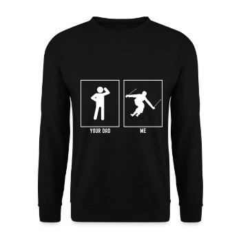 Ton père - moi - Ski alpin rapide - Sweat-shirt Unisexe - noir - Devant - Alina (178cm) & Michal (187cm)
