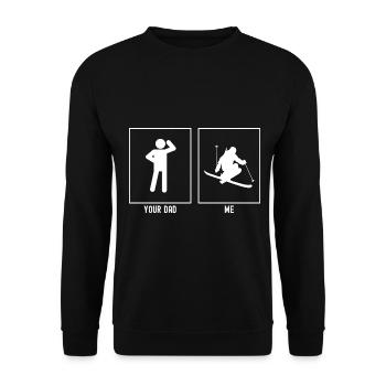 Ton père - moi - ski extrême - Sweat-shirt Unisexe - noir - Devant - Alina (178cm) & Michal (187cm)