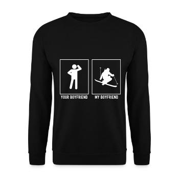 Your friend - My friend - Skiing in competition - Unisex Sweatshirt - black - Front - Alina (178cm) & Michal (187cm)