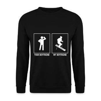 Votre ami - Mon ami - Amateur de ski - Sweat-shirt Unisexe - noir - Devant - Alina (178cm) & Michal (187cm)