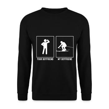Your friend - My friend - Skiing fast - Unisex Sweatshirt - black - Front - Alina (178cm) & Michal (187cm)