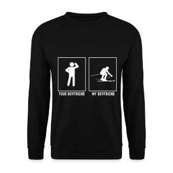 Your friend - My friend - Skiing Aufbaugeschwi - Unisex Sweatshirt - black - Front - Alina (178cm) & Michal (187cm)