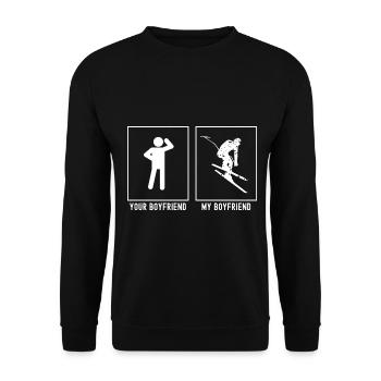 Your Friend - My Friend - Skiing downhill - Unisex Sweatshirt - black - Front - Alina (178cm) & Michal (187cm)