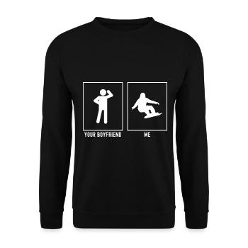 Ihr Freund - Ich - Skifahren Kurvenve Vektor - Unisex Pullover - Schwarz - Vorne - Alina (178cm) & Michal (187cm)