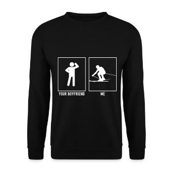 Your Friend - Me - Skiing Links Illustration - Unisex Sweatshirt - black - Front - Alina (178cm) & Michal (187cm)