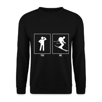 You - I - Skiing Person - Unisex Sweatshirt - black - Front - Alina (178cm) & Michal (187cm)