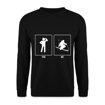 Sie - Ich - Skifahren Extrem - Unisex Pullover - Schwarz - Vorne - Alina (178cm) & Michal (187cm)