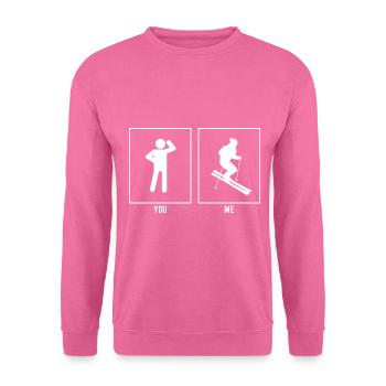 Vous - Moi - Ski Alpin Illustration - Sweat-shirt Unisexe - rose - Devant