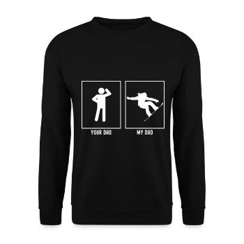 Ton père - Mon père - Snowboarding Jump Trick - Sweat-shirt Unisexe - noir - Devant - Alina (178cm) & Michal (187cm)