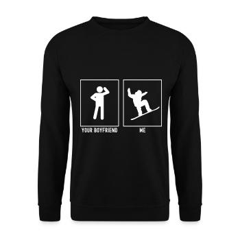Your Friend - Me - Snowboarding uphill - Unisex Sweatshirt - black - Front - Alina (178cm) & Michal (187cm)