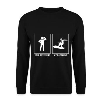 Your Friend - My Friend - Professional Snowbo - Unisex Sweatshirt - black - Front - Alina (178cm) & Michal (187cm)