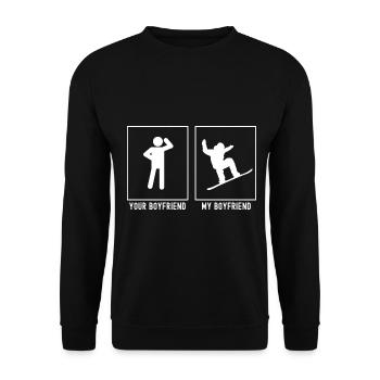 Your Friend - My Friend - Cool Snowboarding - Unisex Sweatshirt - black - Front - Alina (178cm) & Michal (187cm)