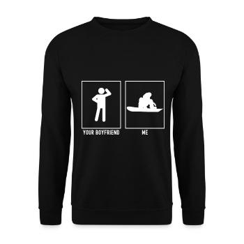 Votre ami - Moi - Snowboarding Board Focus - Sweat-shirt Unisexe - noir - Devant - Alina (178cm) & Michal (187cm)