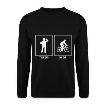 Your father - My father - cyclists - Unisex Sweatshirt - black - Front - Alina (178cm) & Michal (187cm)