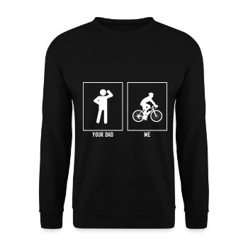 Your father - me - cyclist - Unisex Sweatshirt - black - Front - Alina (178cm) & Michal (187cm)