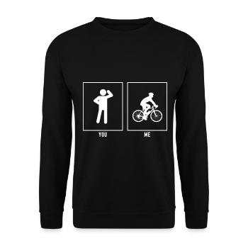 You - Me - Cycling Tour - Unisex Sweatshirt - black - Front - Alina (178cm) & Michal (187cm)