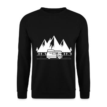 Mountain - Camping Van - (14) - Unisex Sweatshirt - black - Front - Alina (178cm) & Michal (187cm)