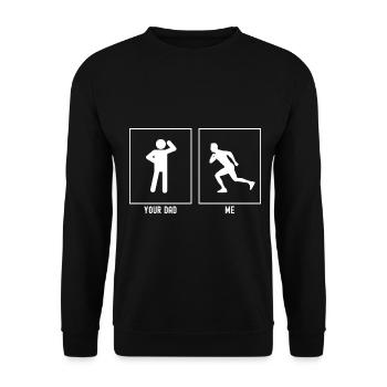 Dein Vater - Ich - Professionelles Laufen - Unisex Pullover - Schwarz - Vorne - Alina (178cm) & Michal (187cm)
