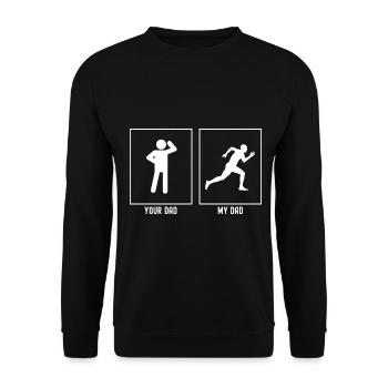 Ton Père - Mon Père - Running Man - Sweat-shirt Unisexe - noir - Devant - Alina (178cm) & Michal (187cm)
