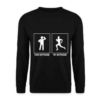 Votre ami - Mon ami - Exercice de course amusant - Sweat-shirt Unisexe - noir - Devant - Alina (178cm) & Michal (187cm)