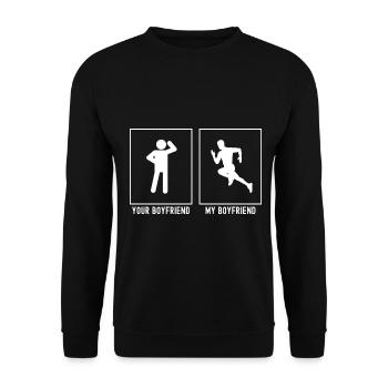 Ton ami - Mon ami - Courir à gauche - Sweat-shirt Unisexe - noir - Devant - Alina (178cm) & Michal (187cm)