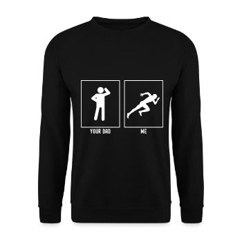 Ton père - moi - course extrême - Sweat-shirt Unisexe - noir - Devant - Alina (178cm) & Michal (187cm)