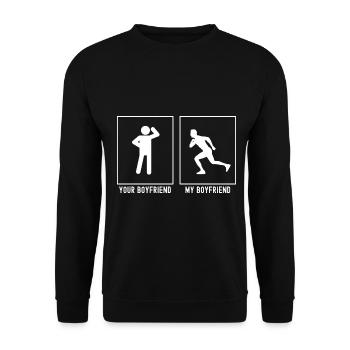 Votre ami - Mon ami - Courir - Sweat-shirt Unisexe - noir - Devant - Alina (178cm) & Michal (187cm)