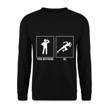 Your Friend - Me - Start of Running - Unisex Sweatshirt - black - Front - Alina (178cm) & Michal (187cm)